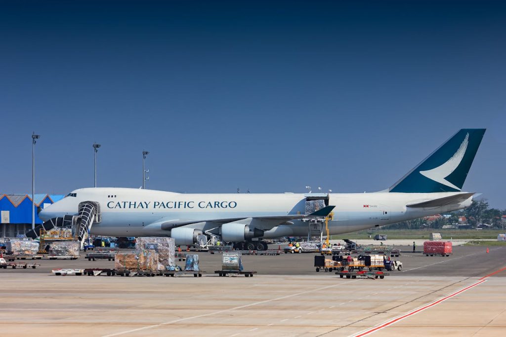 pexels-photo-11146455 Cathay Pacific Cargo aircraft being loaded at Soekarno-Hatta Airport, Indonesia.